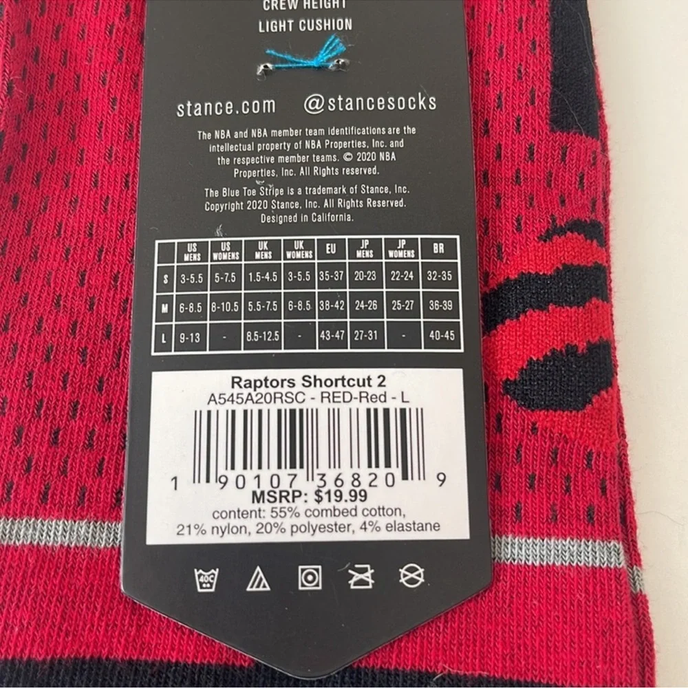 Stance NBA Toronto Raptors Basketball Socks Large